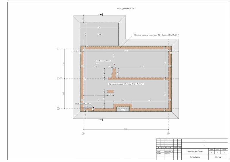 Foundation plan of a private house